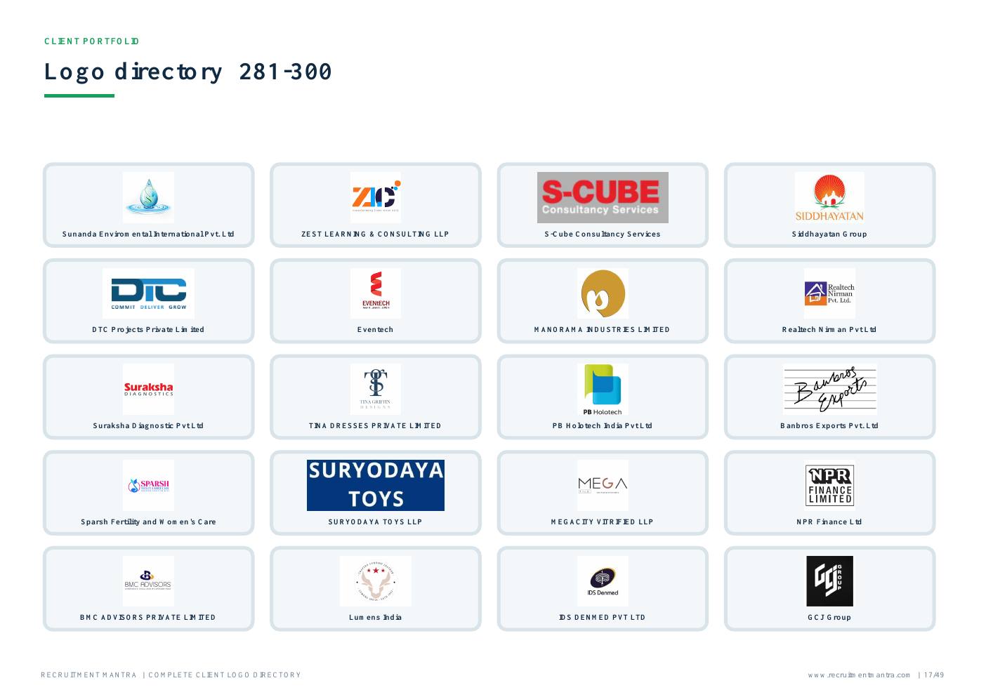 Recruitment Mantra client logos 281 to 300