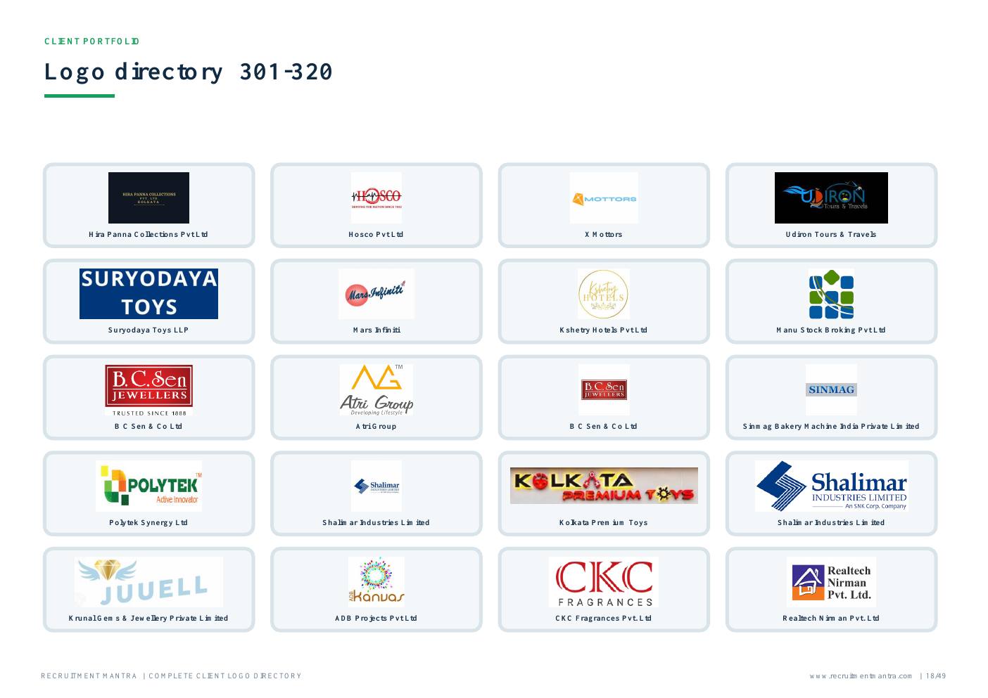 Recruitment Mantra client logos 301 to 320