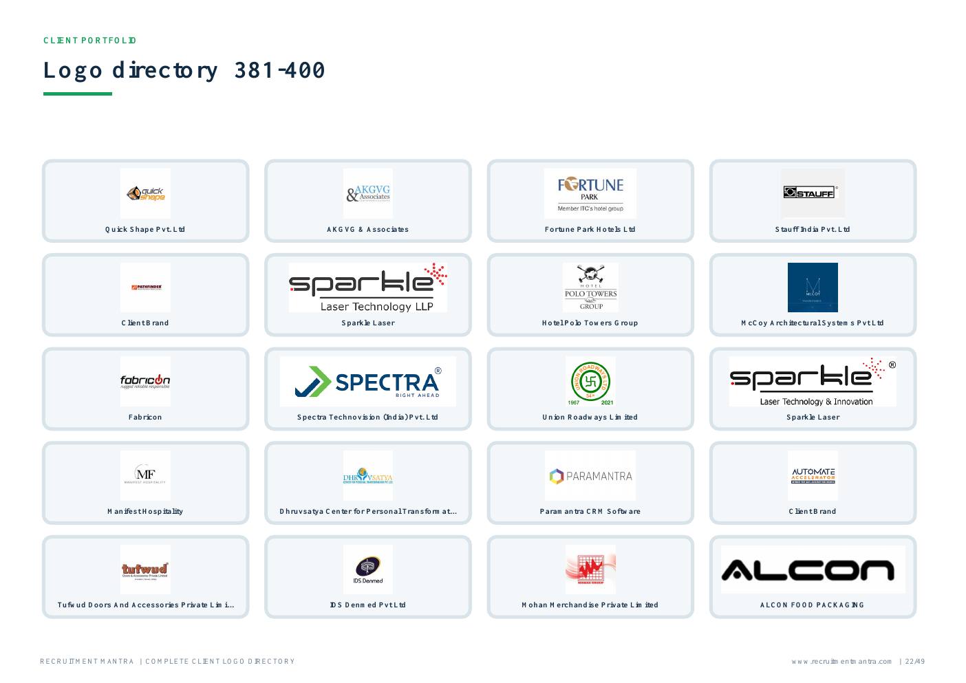 Recruitment Mantra client logos 381 to 400