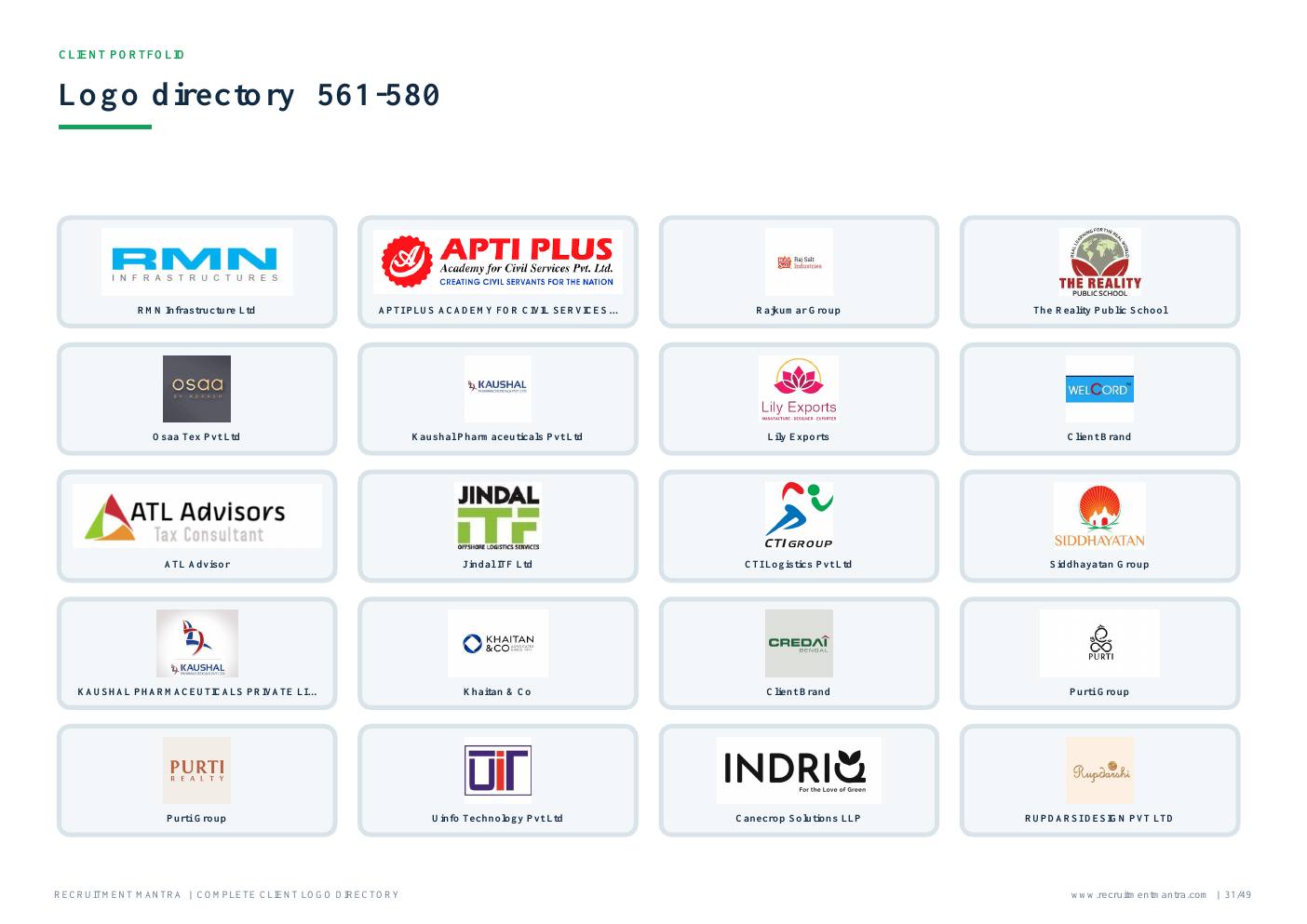 Recruitment Mantra client logos 561 to 580