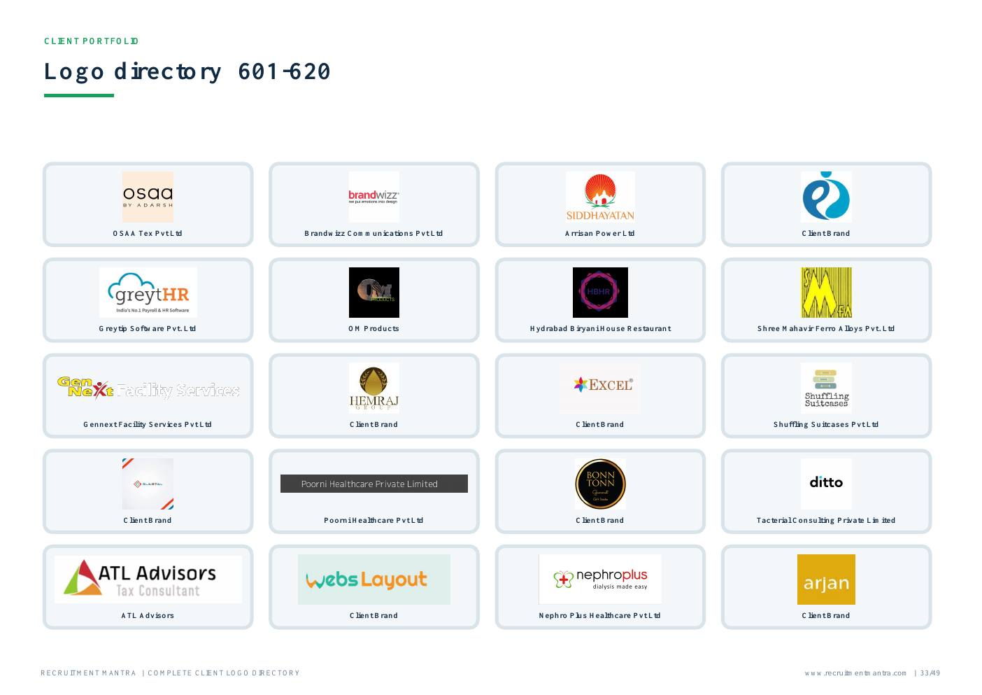 Recruitment Mantra client logos 601 to 620