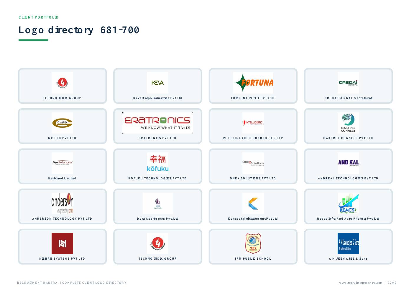 Recruitment Mantra client logos 681 to 700