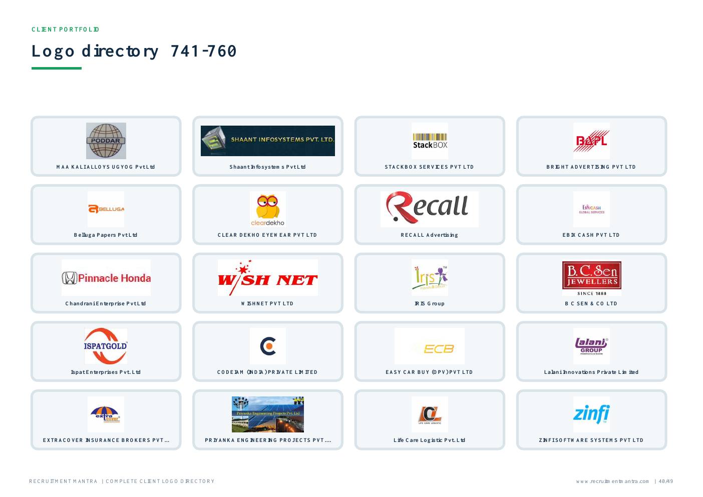 Recruitment Mantra client logos 741 to 760