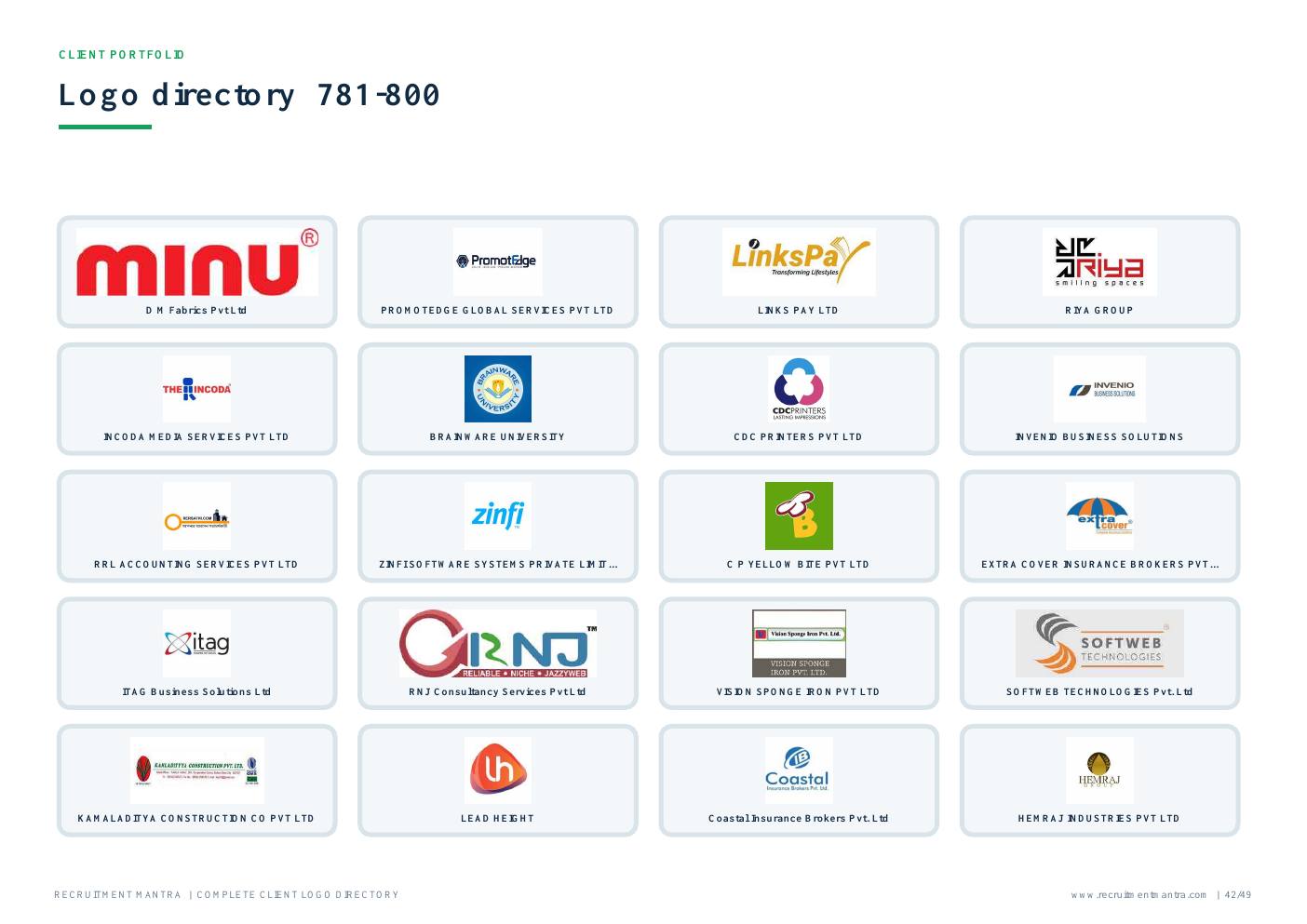 Recruitment Mantra client logos 781 to 800