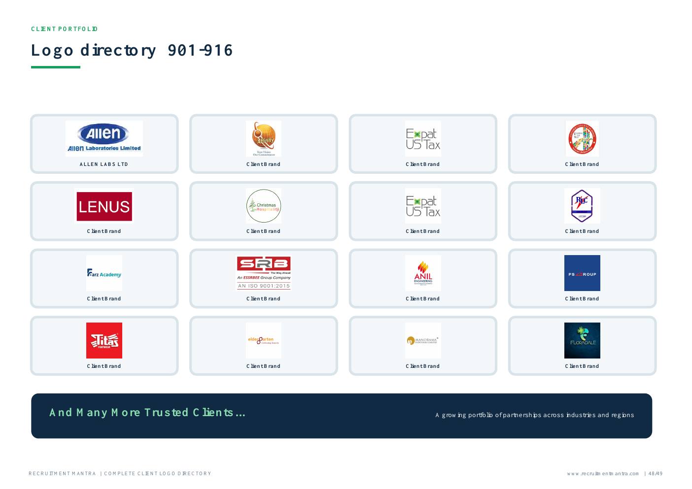 Recruitment Mantra client logos 901 to 916